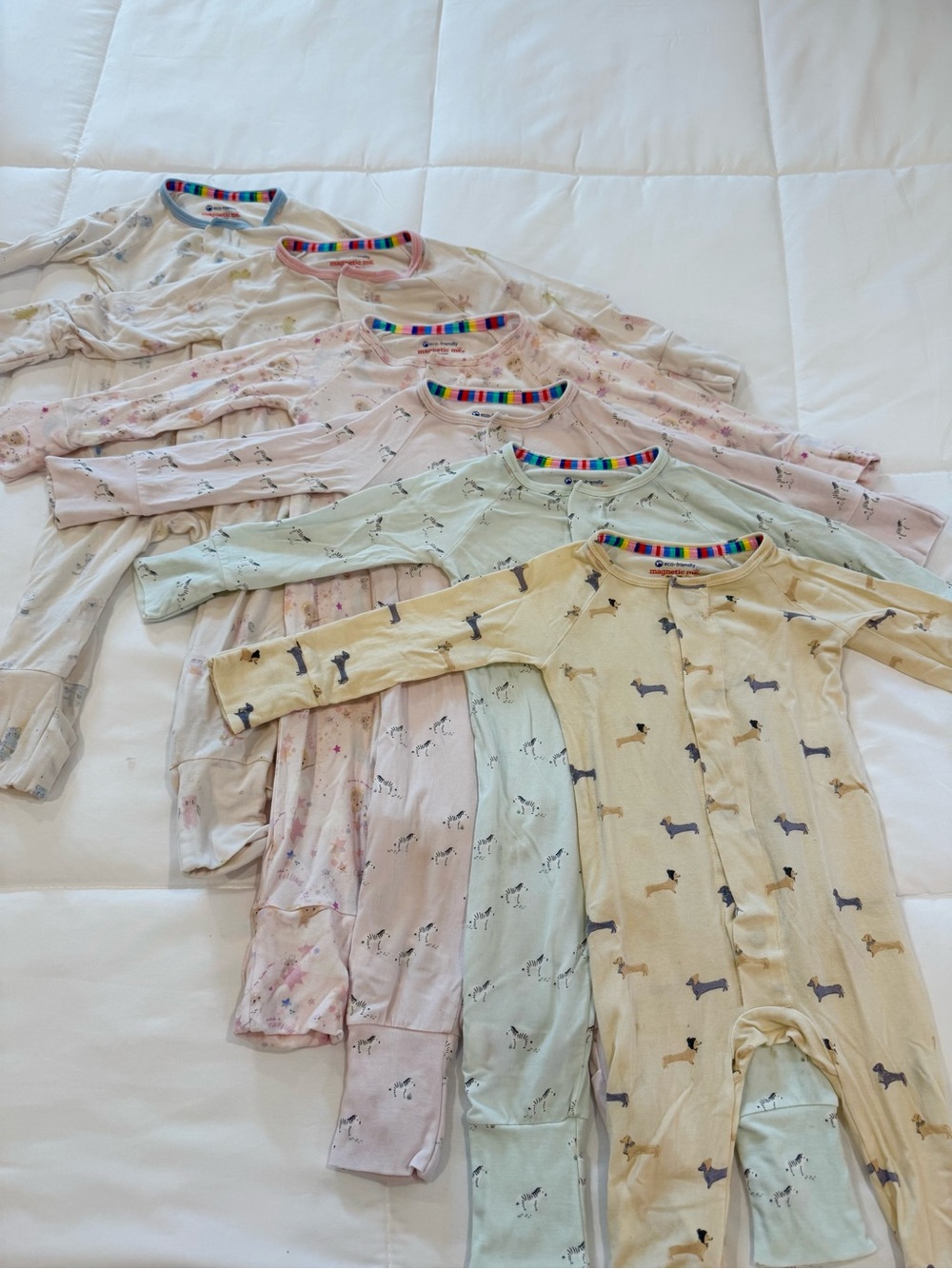 LOT OF (6) Magnetic Me Convertible Coverall Footies